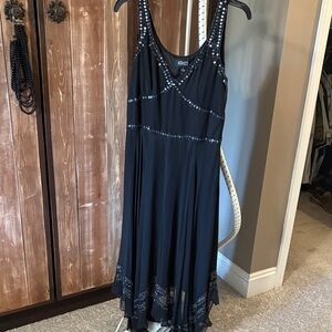 Adrianna Papell Black High Low Dress with Sequins